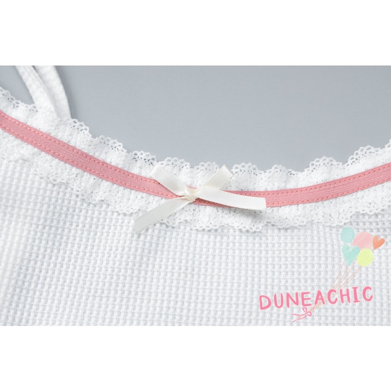 DUNEA DUNEA Áo Liền Quần Hai Dây Phối Ren Hở Lưng Gợi Cảm Cho Nữ