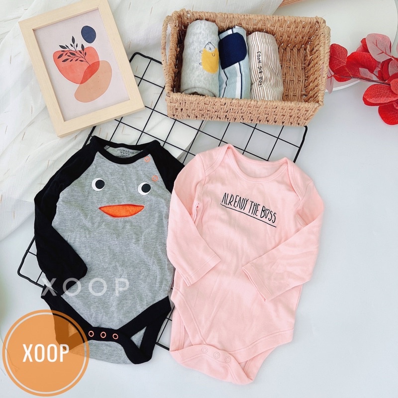 Sét 3 body chip dài tay cho bé hàng xuất các hãng