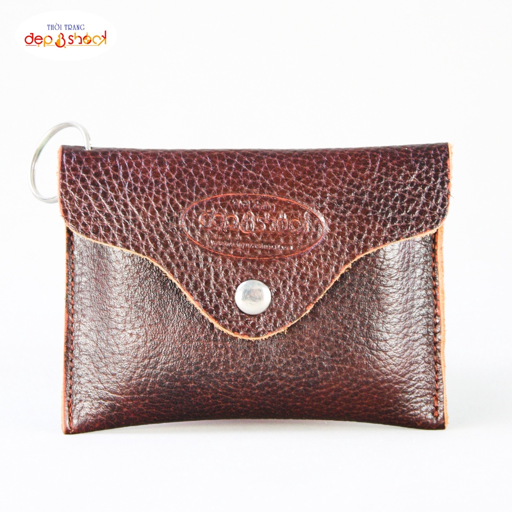 Ví móc khóa da bò thật đựng thẻ các loại
