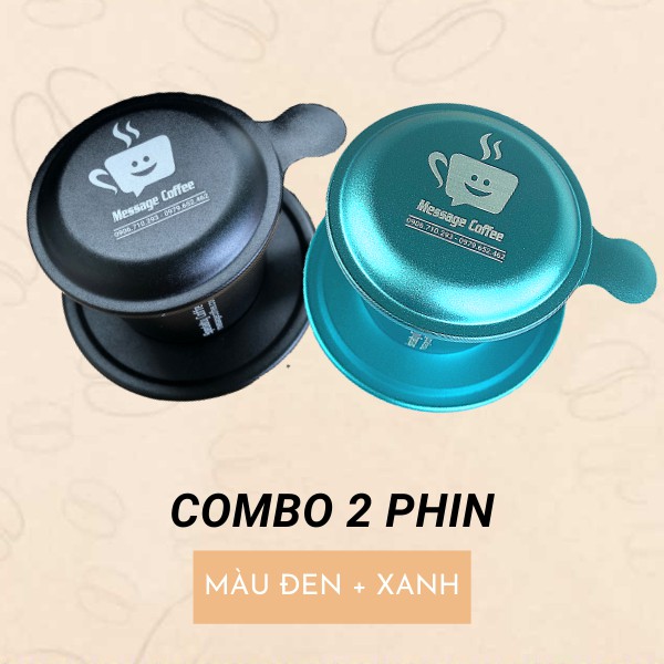 Phin cà phê nhôm cao cấp, màu chất lượng, đẹp, phin pha cà phê Message Coffee, Combo 2 cái - Bale