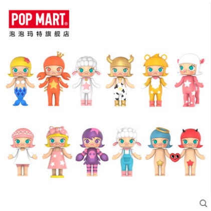 ★Hgtoys★Mô Hình Búp Bê Popmart MOLLY Chòm Sao Series 2 Trang Trí