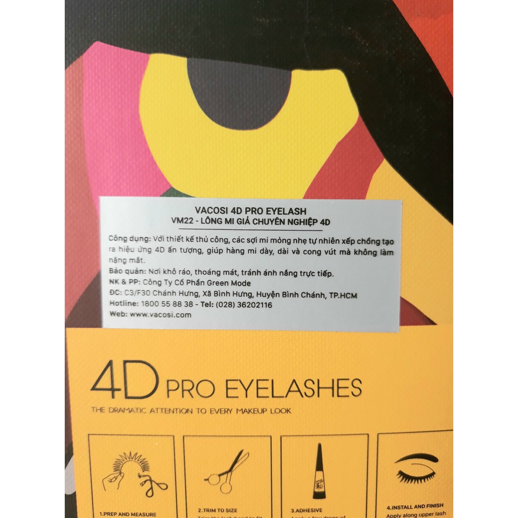 Lông mi 4D VACOSI PRO EYELASH VM22 giả mỏng như mi thật