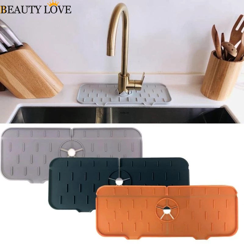 [Mới] Thảm Silicone Lót Vòi Nước Nhà Bếp / Nhà Tắm Bảo Vệ Chống Văng Nước