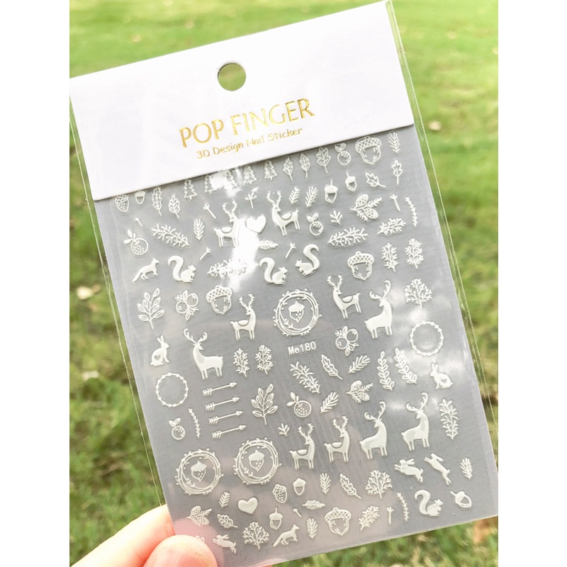 Miếng Dán Trang Trí Móng Tay 3D Hình Bông Tuyết Màu Vàng Trắng Me180-197