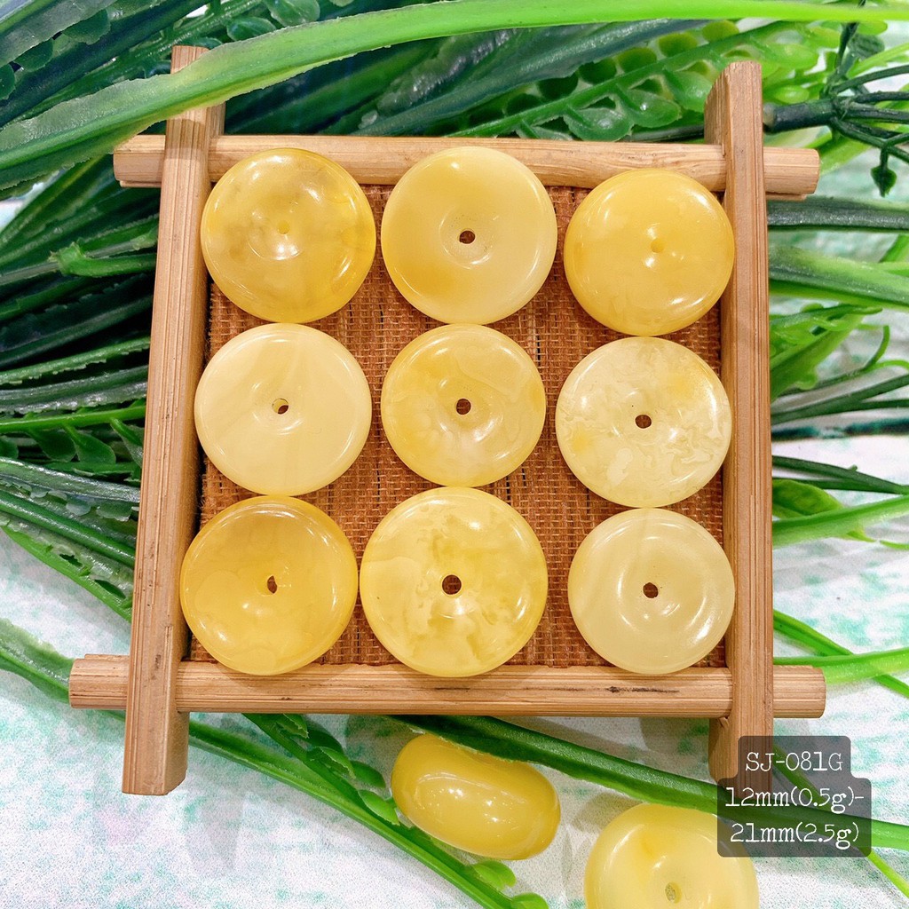 Đồng Điếu Hổ Phách Vàng Sữa Nhiều Size 9-21mm Đẹp