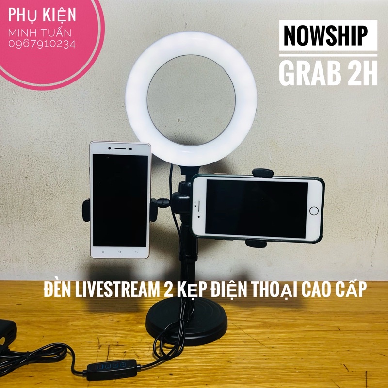 Đèn Livestream Để Bàn 2 Kẹp Điện Thoại siêu bền