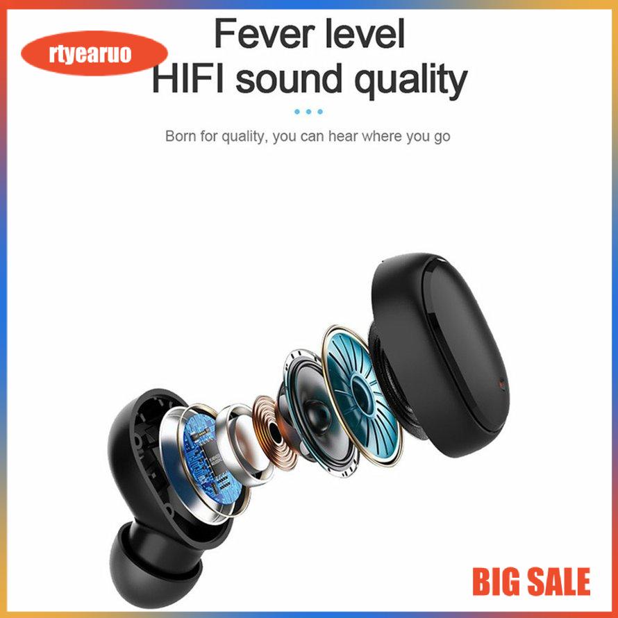 Stereo Earbud Headphones In-ear Earphones Wireless Earphones With Charging Box