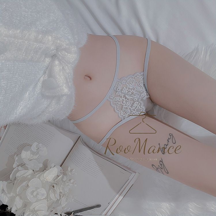 Quần lót ren , đồ lót xẻ đáy không đũng gợi cảm đính nơ sau RooMance 08