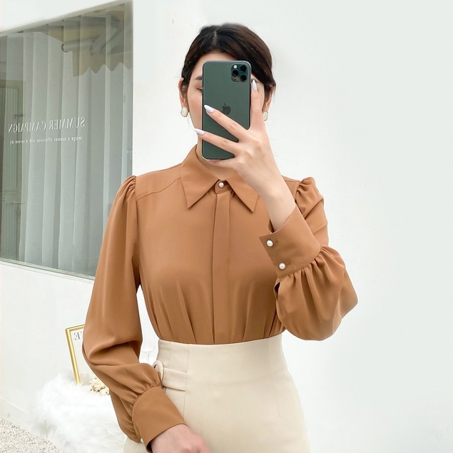 Áo Sơ Mi Nữ Cổ Đức Tay Bồng Dáng Công Sở Thời Trang By LEMIA Design - 22A091