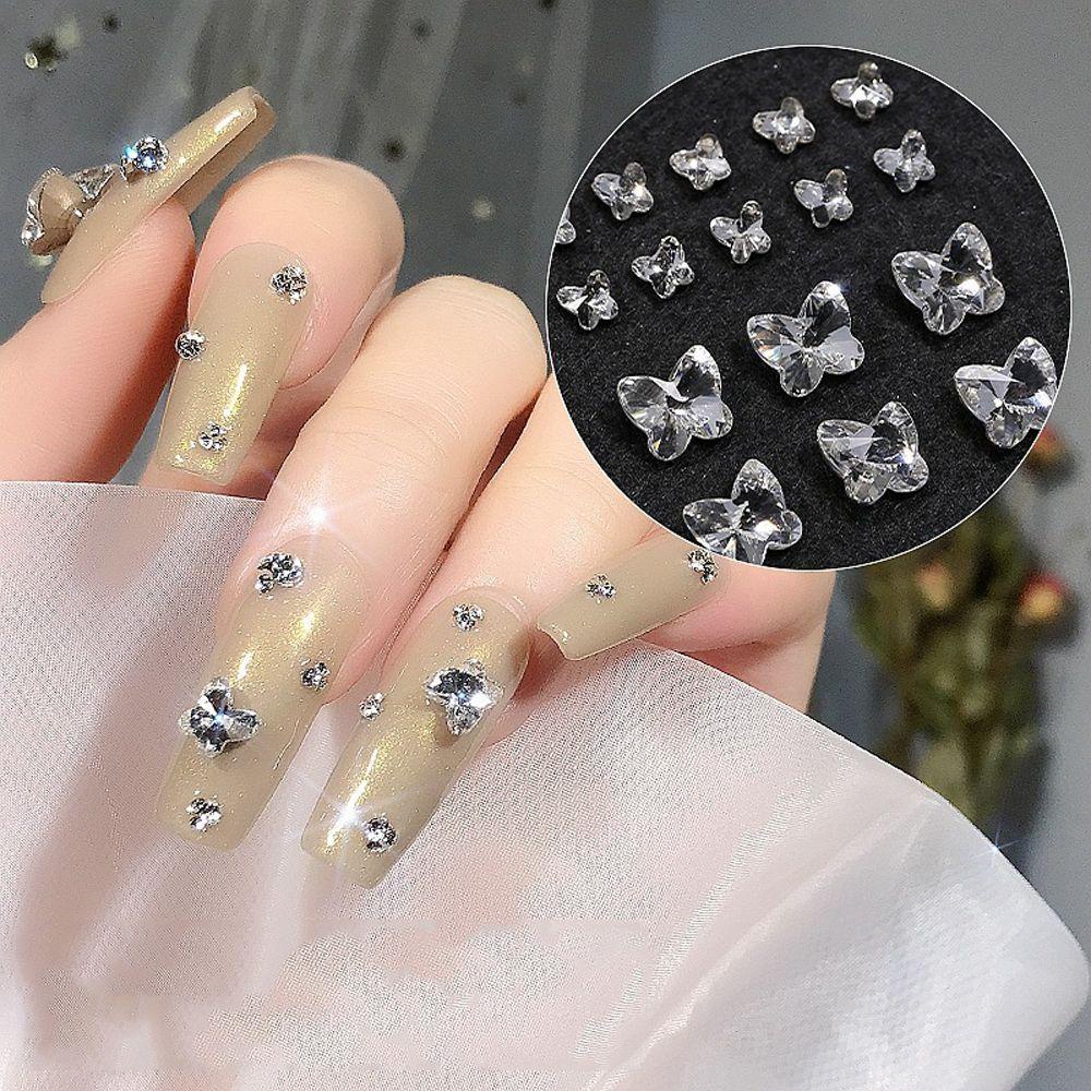 Phụ Kiện Trang Trí Móng Tay Hình Bướm Xinh Xắn|Phụ Kiện Trang Trí Móng Tay Lấp Lánh DIY Charms