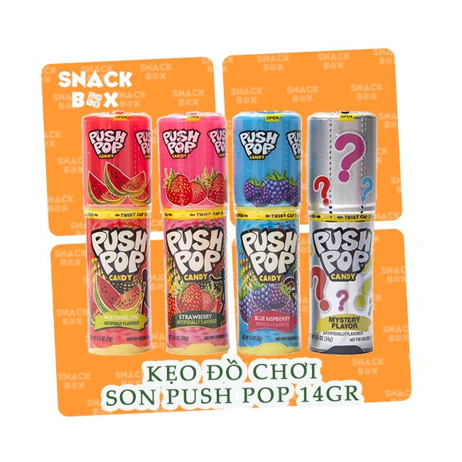 Kẹo Son Trái Cây Push Pop Vị Ngẫu Nhiên 14gr - Mỹ
