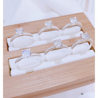 Nhẫn nữ, bạc ta, gắn đá trắng