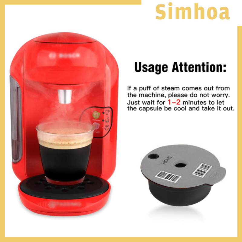 [SIMHOA]Reusable Coffee Capsule Pod Slicone Lid Fits Bosch for Tassimo Machine