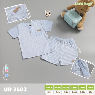 Bộ quần áo cộc tay kẻ nhỏ Uala&Rogo [UR3502]