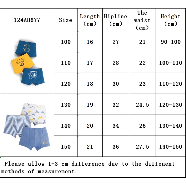 Bộ 3 quần lót boxer SOFFNY chất liệu cotton in hình khủng long hoạt hình dễ thương cho bé trai