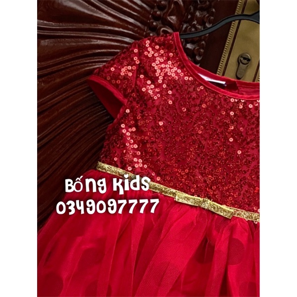 Váy Party Bé Gái Đỏ Sequin BlueBeri