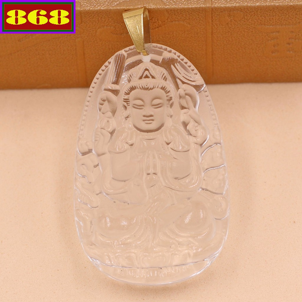 Mặt dây chuyền Phật Thiên thủ thiên nhãn pha lê 3.6 cm MVFLTB8 - Hộ mệnh tuổi Tý - Mặt size nhỏ