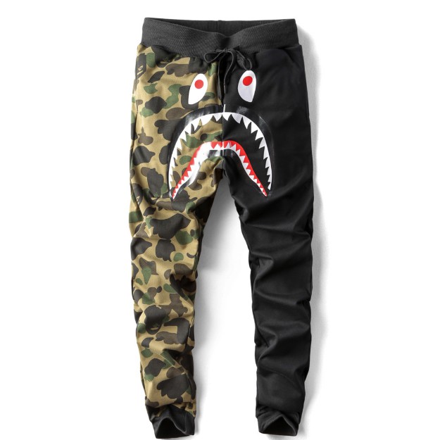 New BAPE Bathing Ape Camouflage Shark Jogger Trousers Men Women pants