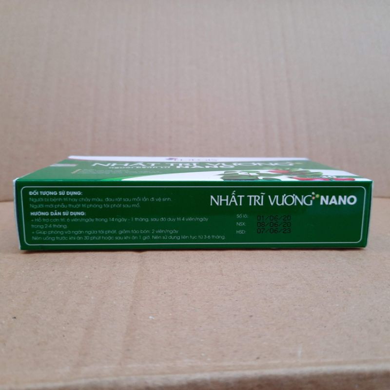 Viên uống NHẤT TRĨ VƯƠNG Nano  - Giải pháp mới hỗ trợ cho người bệnh trĩ và táo bón - Hộp 30 viên