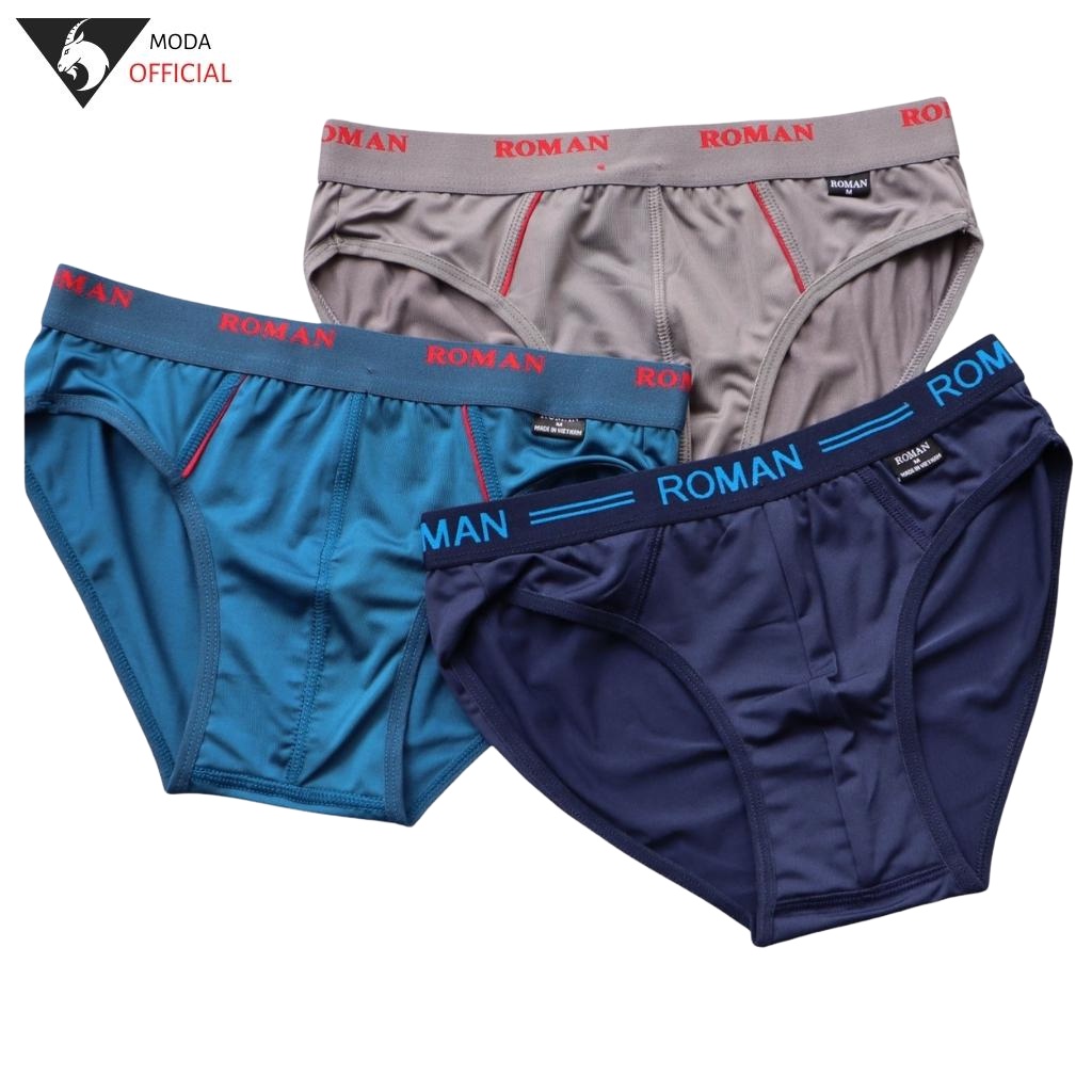 COMBO 5 Quần Lót Nam Tam Giác ROMAN MODA Thun Lạnh- Chất Liệu Vãi Mịn Co Giãn Tốt Thoáng Mát