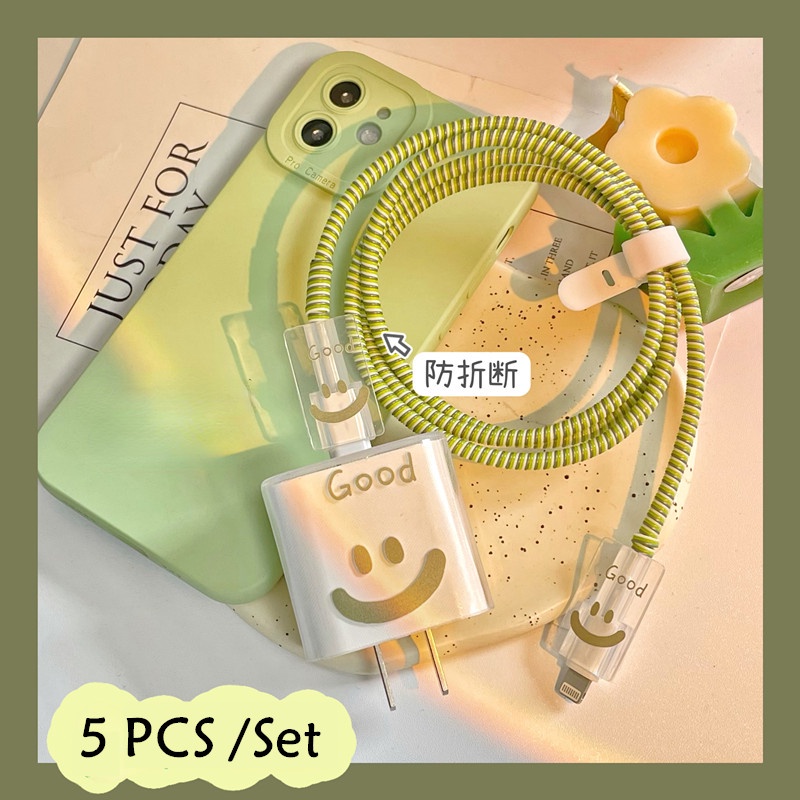 Vỏ bọc bảo vệ đầu sạc và dây cáp dữ liệu chống gãy cho Apple iPhone iPad 18W 20W phong cách nữ tính dễ thương