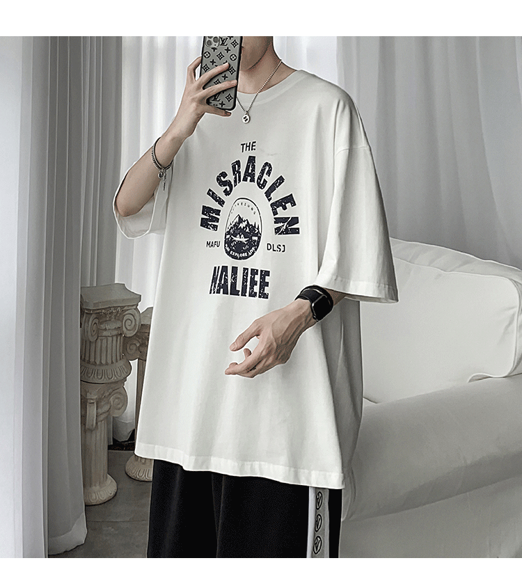 Áo thun tay ngắn dáng rộng size S-5XL phong cách Hàn Quốc trẻ trung dành cho nam