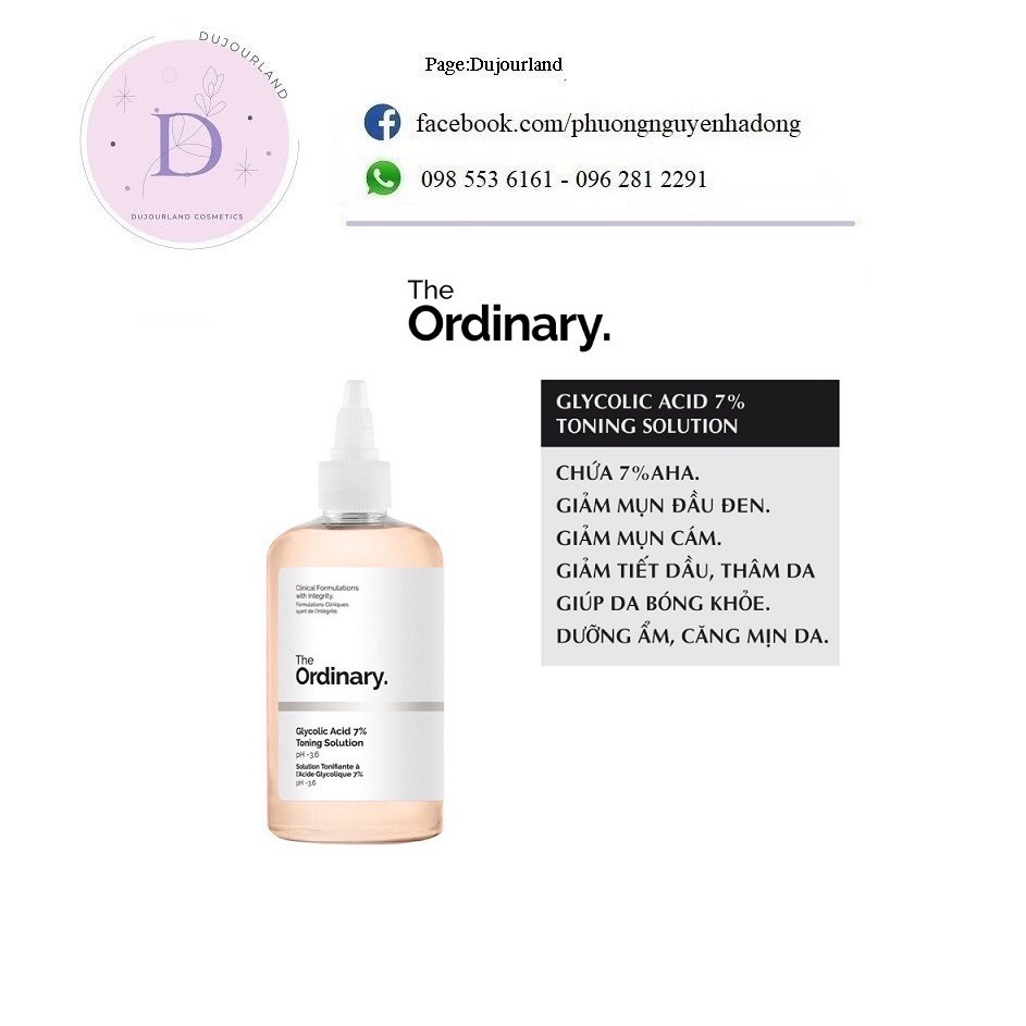 [BILL CANADA] Nước hoa hồng The Ordinary Glycolic Acid 7% Toning Solution