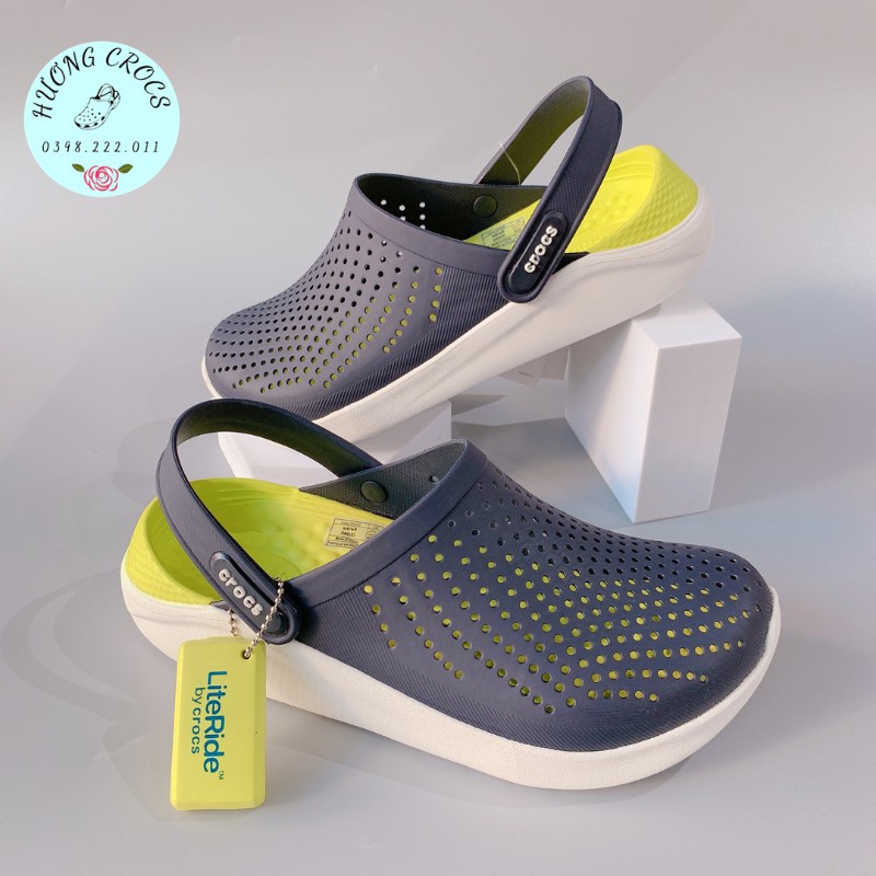 Dép sục Cross Literide màu navy chuối siêu êm mềm nhẹ, chống trơn trượt cho nam nữ