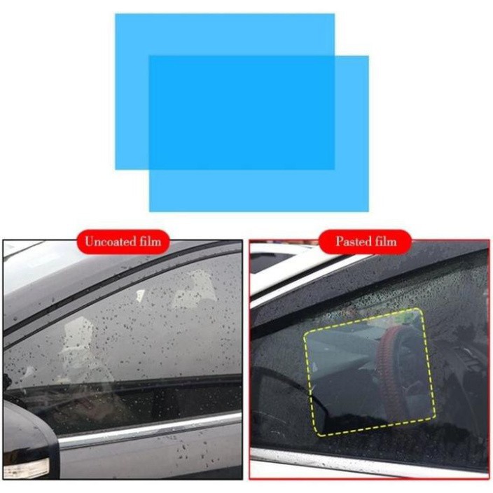 Bộ 2 miếng dán chống đọng nước mưa hình vuông trên kính hông của xe hơi, ô tô