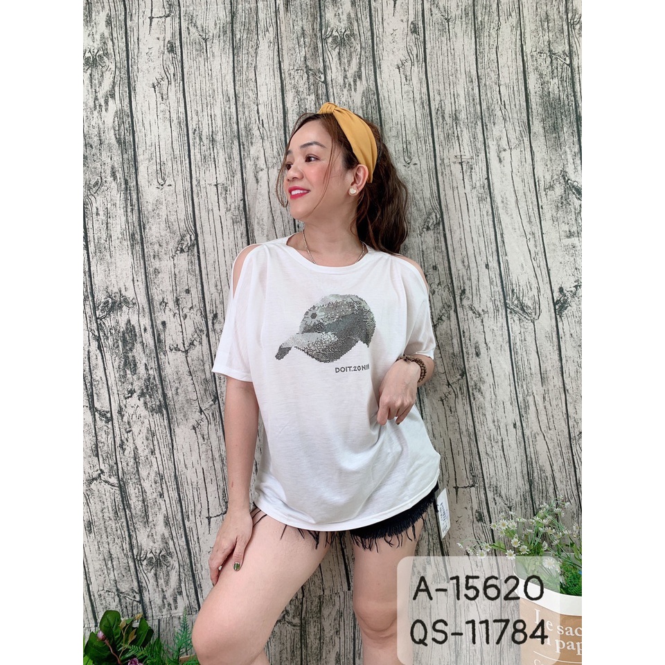 Áo thun BIGSIZE rớt vai Hình NÓN 15620
