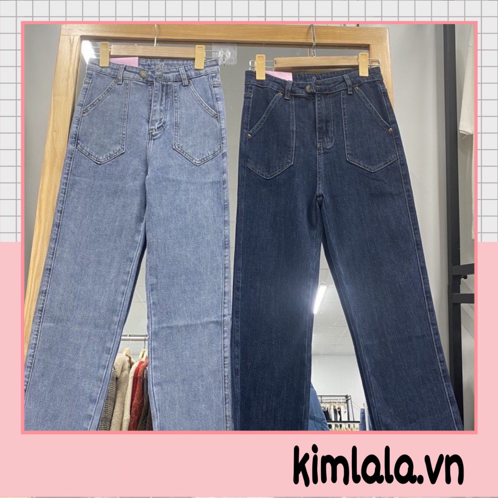 Quần jeans cạp cao ống đứng - mã 3529 hàng QC