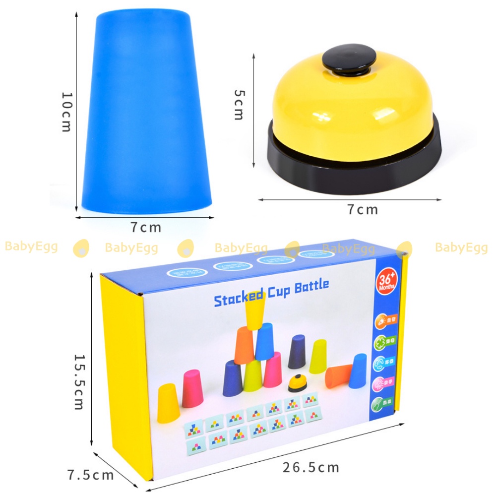 Bộ tháp xếp cốc - Stacked cup battle trò chơi boardgame nhóm cho bé trai bé gái 3 4 5 6 7 tuổi