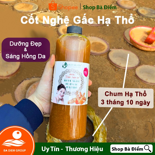 Cốt Nghệ Gấc Hạ Thổ | Da Trắng Sáng, Bay Nám Mụn, Giảm Thâm Mờ Rạn | Handmade | Rượu Nghệ Gấc Mẹ Sau Sinh- Shop Bà Điểm