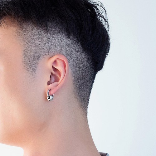 Bông Tai Nam KPOP Khoen Tròn Titan Không Đen TT 2313