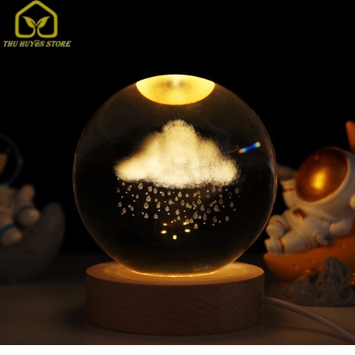 Đèn Ngủ Để Bàn Quả Cầu Pha Lê Vũ Trụ , Đèn Decor Phòng Ngủ Quả Cầu Thủy Tinh Cắm Điện , Quà Tặng Sinh Nhật, Quà Lưu Niệm