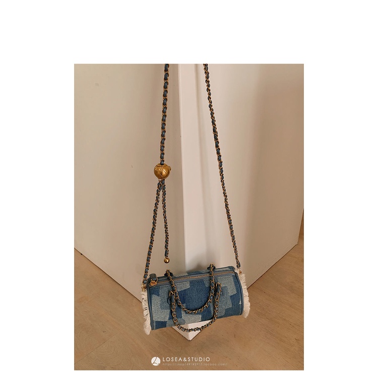 Túi đeo chéo vải denim cá tính thời trang cho nữ