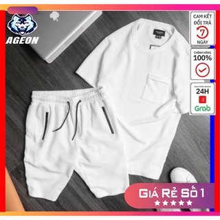 Bộ thể thao, đồ bộ thể thao nam hè cộc tay vải linen cao cấp mặc sang trọng cực đẹp BTN39 AGEON