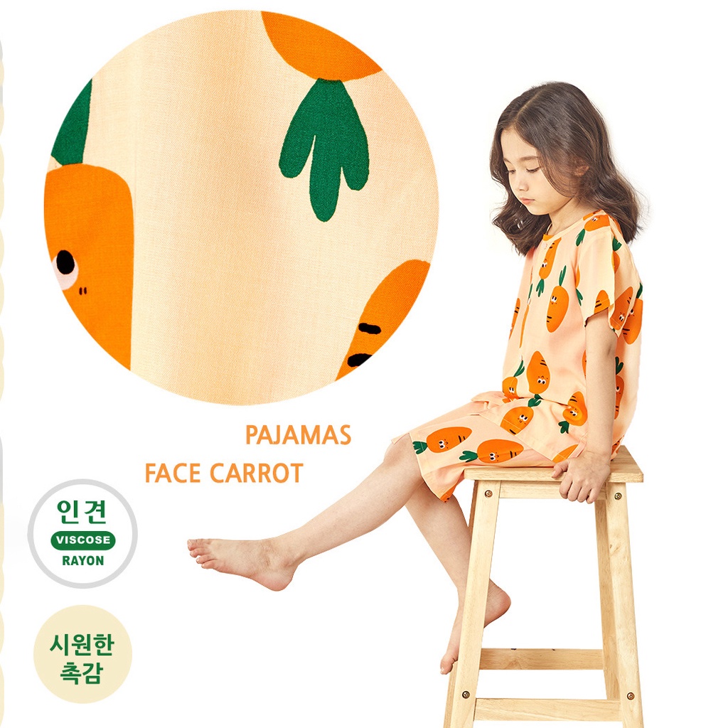 Đồ bộ pijama mặc nhà Viscose Rayon mùa hè cho bé gái Unifriend Hàn Quốc U3043
