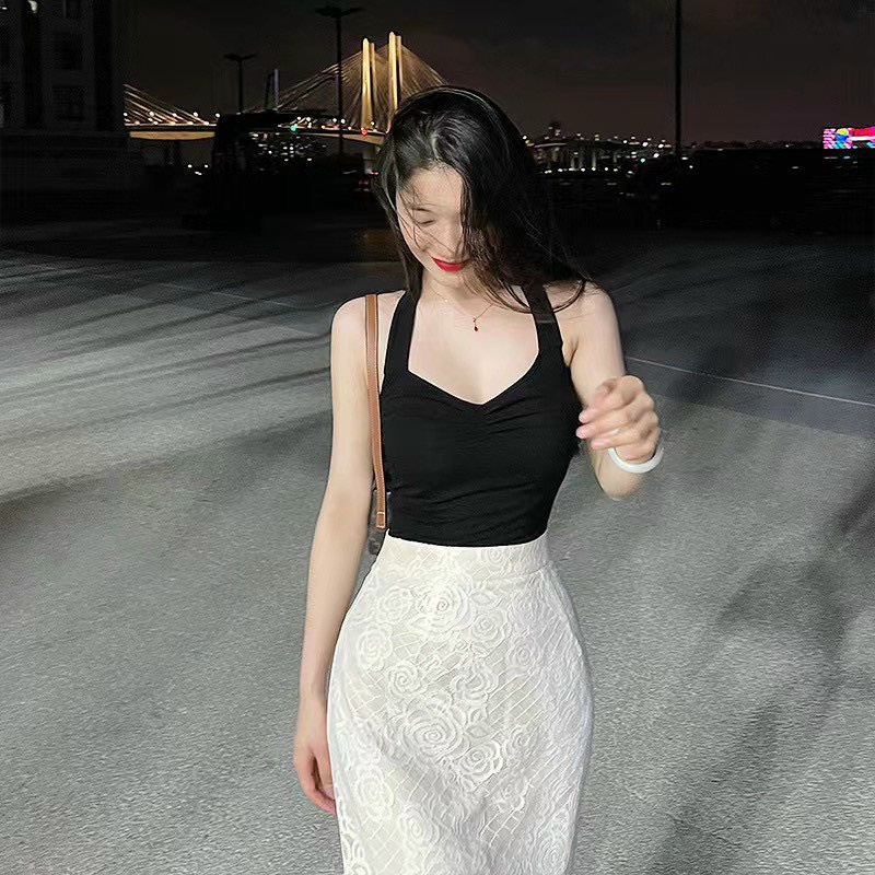 Áo Cổ Yếm Selala Cotton Mềm Mại Nhún Ngực Có Sẵn Đệm Mút Sexy 2D23