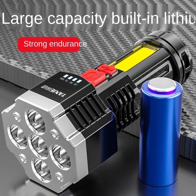 Đèn Pin 5 Lõi Siêu Sáng Có Thể Sạc Bằng Cổng USB