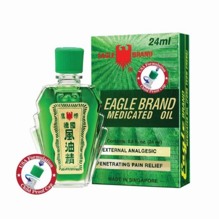 Combo 5 Chai Dầu Gió Xanh Mỹ Eagle Brand Medicated Oil 24ml x 5 chai