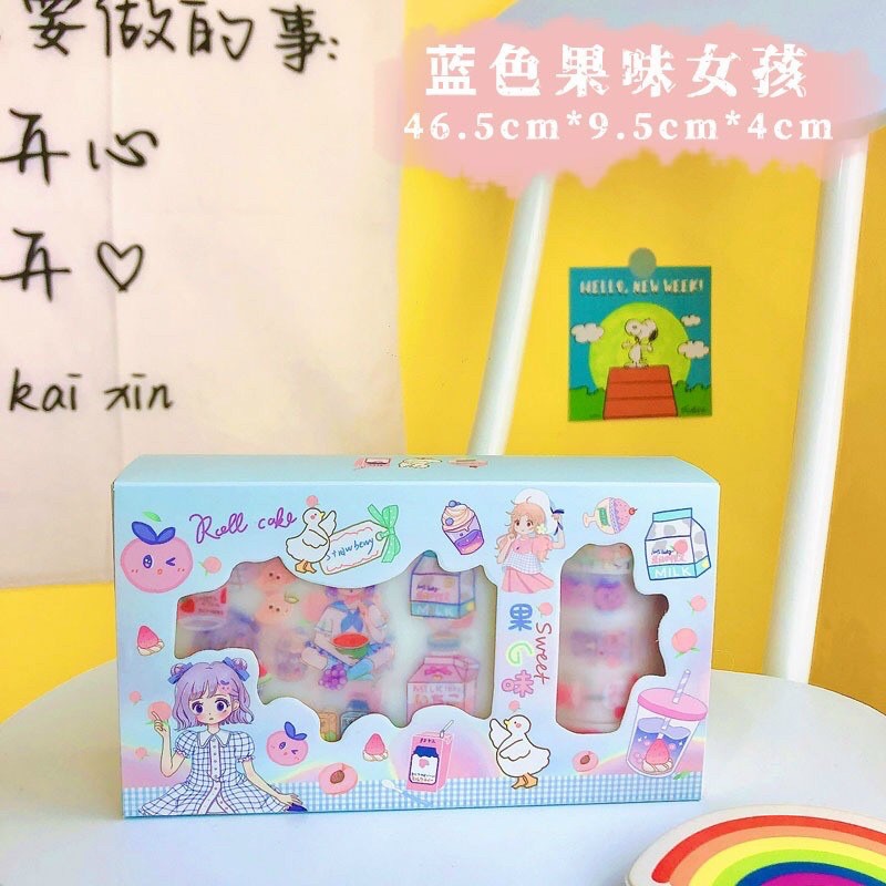 Hộp băng dính in hình cute dễ thương - Bộ Sticker nhiều loại đẹp giá rẻ - Hình dán trang trí sách vở, đồ dùng học tập