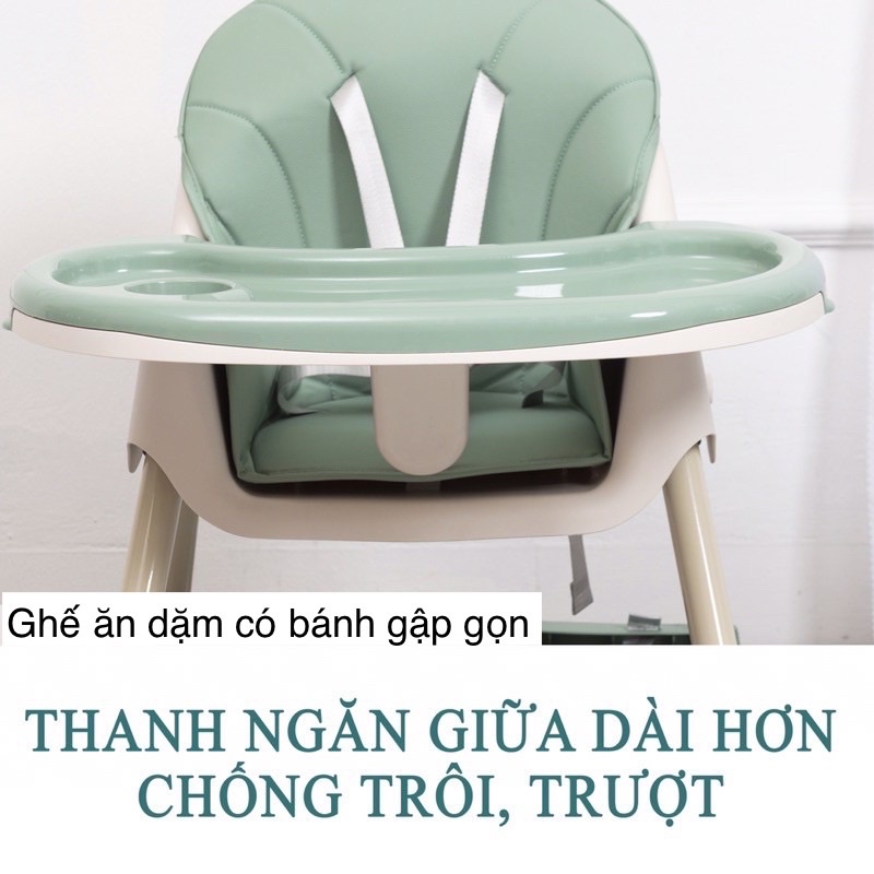 GHẾ ĂN DẶM CHO BÉ BELLY BABY có đệm,bánh xe gập gọn giá rẻ .Full Đệm Bb102 Bb105. Ghế ăn dặm Hanbei cho bé