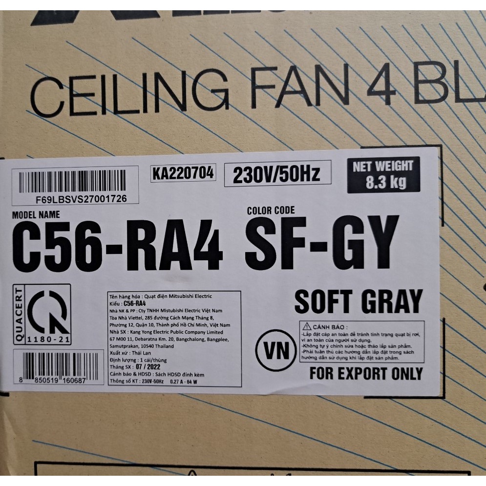 Quạt Trần Mitsubishi C56-RA4 CY-GY