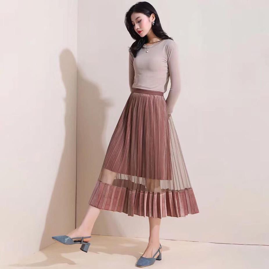 Chân Váy Xếp Ly Dáng Dài 2 Lớp Cực Điệu Cực Xinh | BigBuy360 - bigbuy360.vn