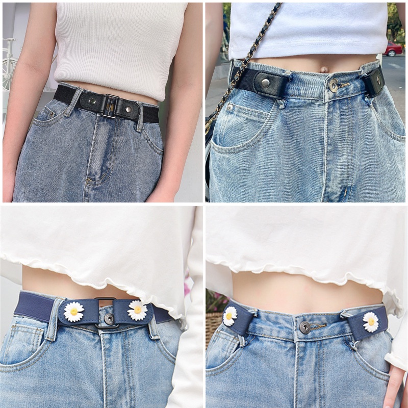 Thắt Lưng Quần Jean Co Giãn Không Đường May Dễ Điều Chỉnh Thoải Mái