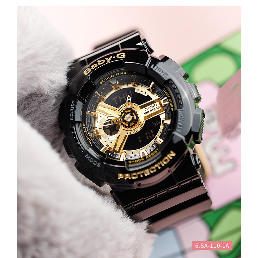 (Hot Sale) Đồng Hồ Thể Thao Casio Baby-G Ba110 Màu Đen Hồng Cho Nữ