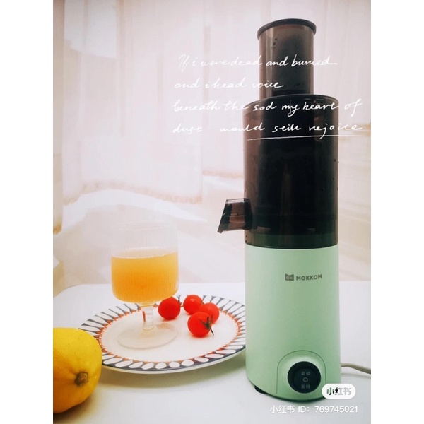 Máy Ép Hoa Quả, Máy Ép Chậm MOKKOM Mini Mk198 Bản 2022 - Cáo Đeo Nơ