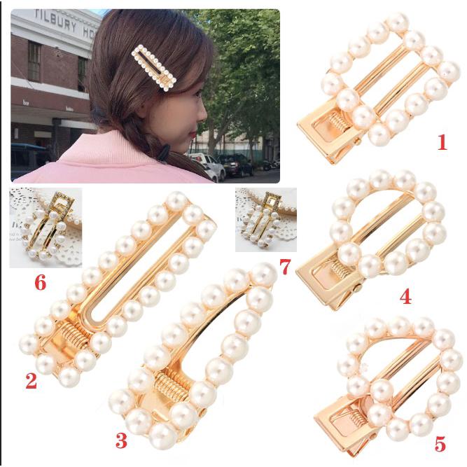 Kẹp tóc đính hạt giả ngọc trai
