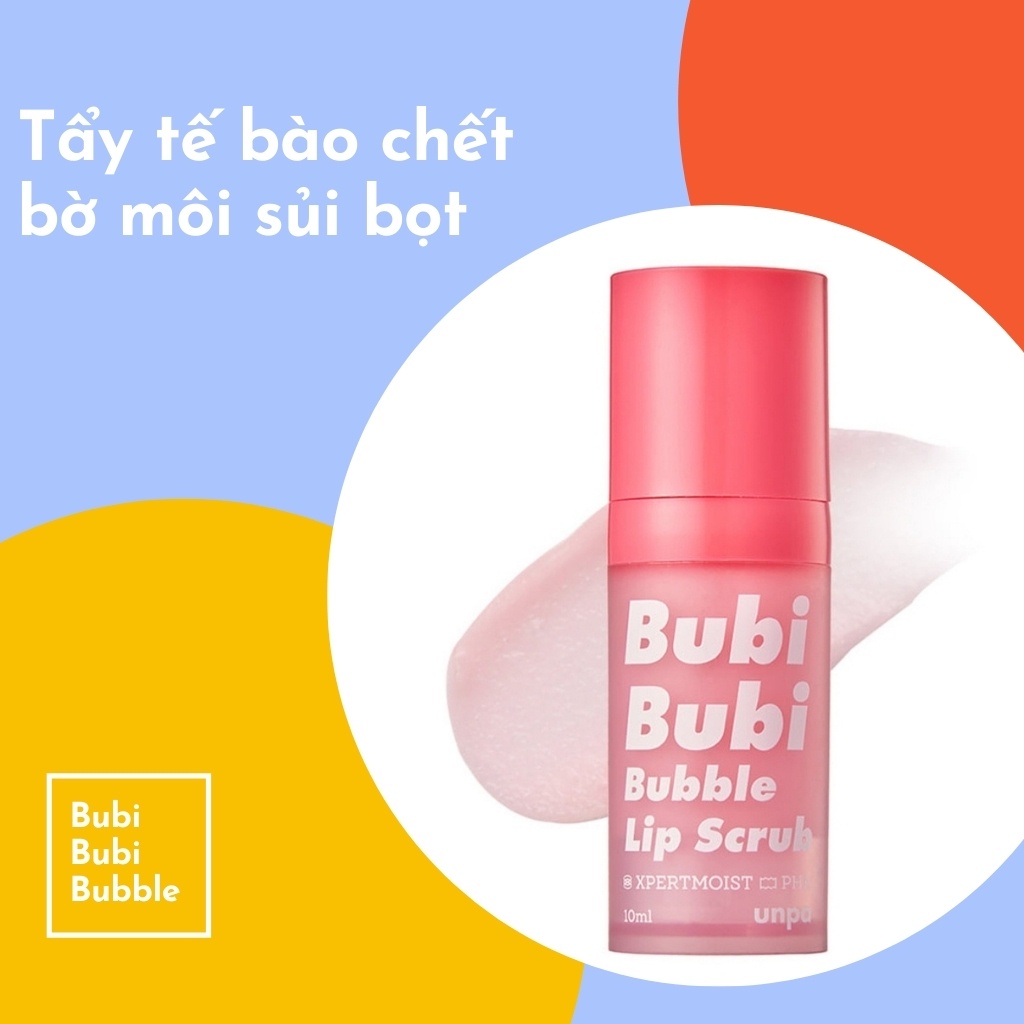 Gel tẩy da chết môi Unpa Bubi Bubi Lip, gel sủi cực lành tính, siêu mềm môi 10ml NPP Tido88